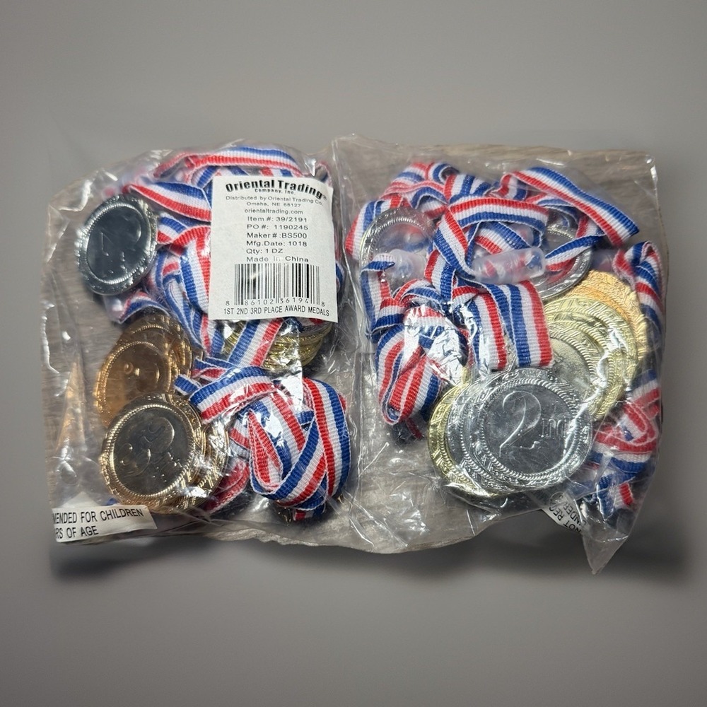Gold First Place Medal‎ - 3 Inch with Stars & Stripes Ribbon - Perfect Award